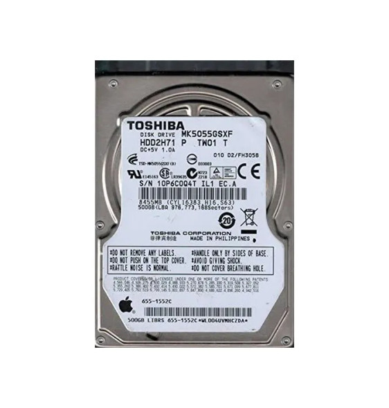 MK5055GSXF - Toshiba 500GB 5400RPM SATA 3Gb/s 8MB Cache 2.5-inch Hard Drive