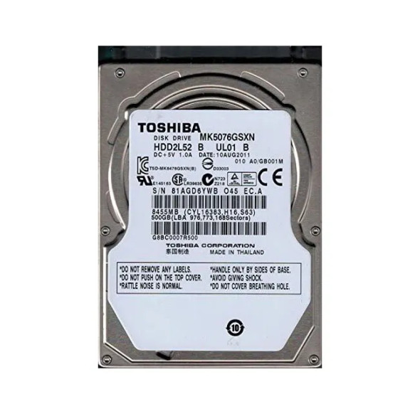 MK5076GSXN - Toshiba 500GB 5400RPM SATA 3Gb/s 8MB Cache 2.5-inch Hard Drive