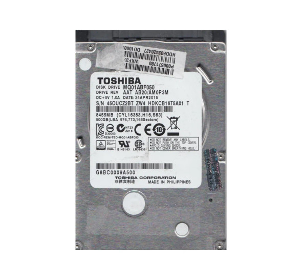 HDKCB16T5A01 - Toshiba 500GB 5400RPM SATA 6Gb/s 2.5-inch Hard Drive