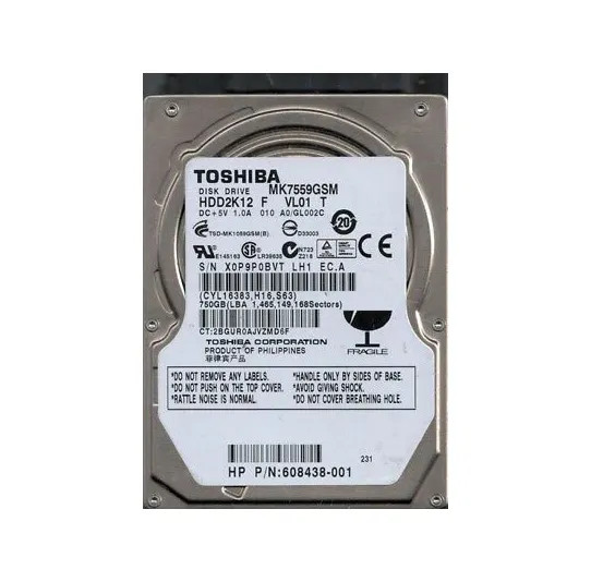 HDD2K12 - Toshiba 750GB 5400RPM SATA 3Gb/s 8MB Cache 2.5-inch Hard Drive
