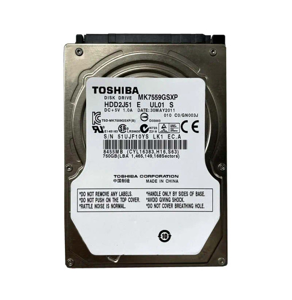 MK7559GSXP - Toshiba 750GB 5400RPM SATA 3Gb/s 8MB Cache 2.5-inch Hard Drive