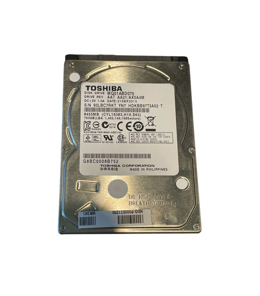 P000571230 - Toshiba 750GB 5400RPM SATA 3Gb/s 8MB Cache 2.5-inch Hard Drive