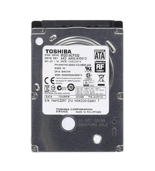 MQ01ACF032 - Toshiba Mobile Thin 320GB 7200RPM 16MB Cache SATA 6Gb/s (512e) 2.5-inch Hard Drive
