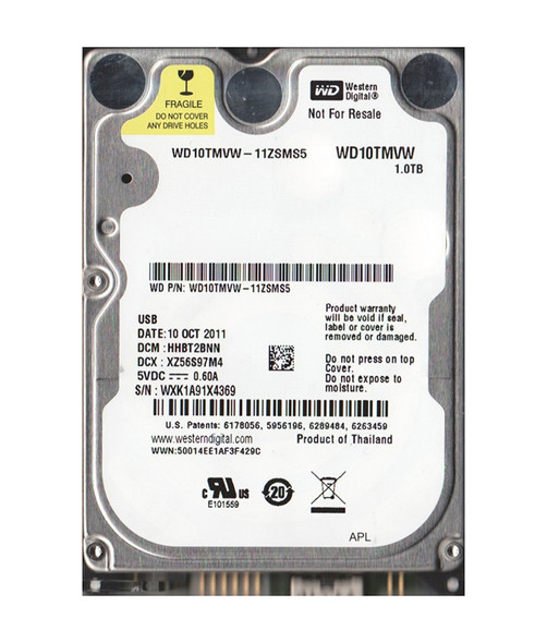 WD10TMVW-11ZSMS5 - Western Digital 1TB USB 3.0 5400RPM 2.5-inch External Hard Drive