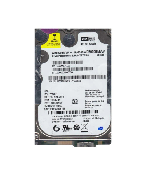 WD5000BMVW-11AMCS0 - Western Digital 500GB USB 3.0 5400RPM 2.5-inch Hard Drive