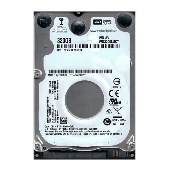 WD3200LUCT - Western Digital AV 320GB 5400RPM SATA 3Gb/s 16MB Cache 2.5-inch Hard Drive
