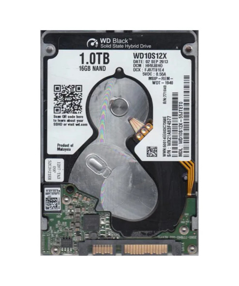 WD10S12X-55JTET0 - Western Digital Black 1TB 5400RPM SATA 6Gb/s 16MB Cache 16GB 2.5-inch Hard Drive