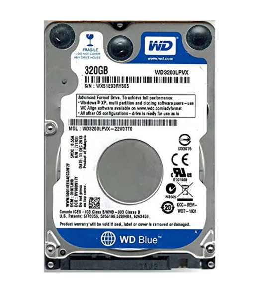 WD3200LPVX-22V0TT0 - Western Digital Blue 320GB 5400RPM SATA 6Gb/s 8MB Cache 2.5-inch Hard Drive