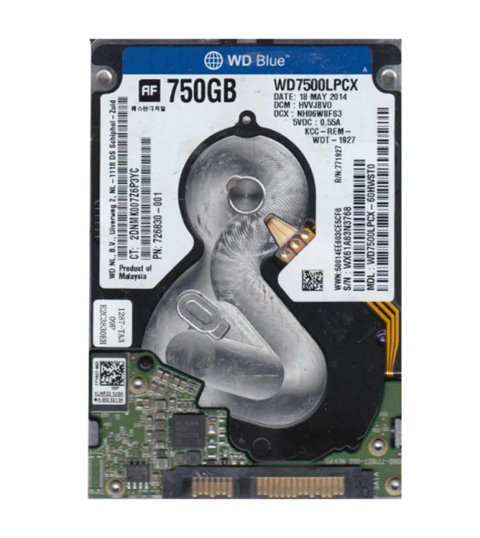 WD7500LPCX-60HWST0 - Western Digital Blue 750GB 5400RPM SATA 6Gb/s 16MB Cache 2.5-inch Hard Drive