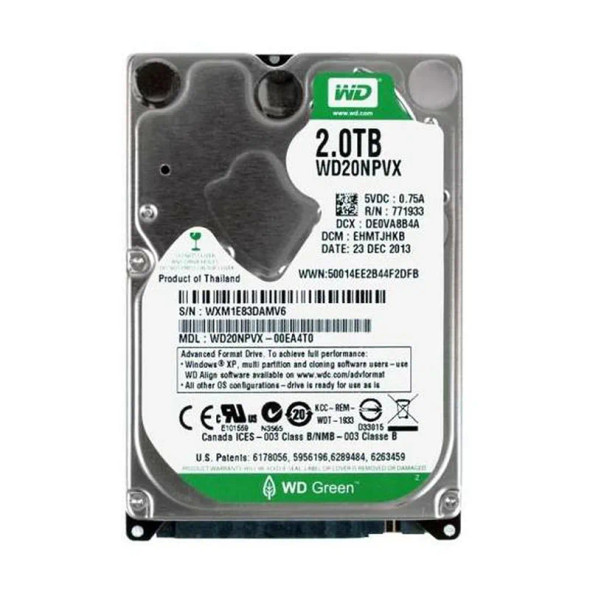 WD20NPVX - Western Digital Green 2TB 5400RPM SATA 6Gb/s 8MB Cache 2.5-inch Hard Drive
