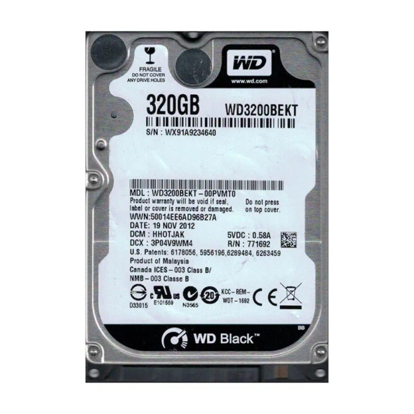 WD3200BEKT - Western Digital Scorpio Black 320GB 7200RPM SATA 3Gb/s 16MB Cache 2.5-inch Hard Drive