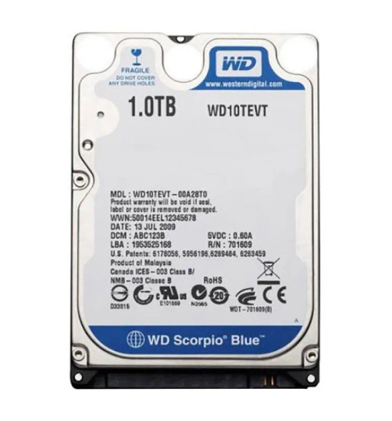 WD10TEVT - Western Digital Scorpio Blue 1TB 5200RPM SATA 3Gb/s 8MB Cache (RoHS) 2.5-inch Hard Drive