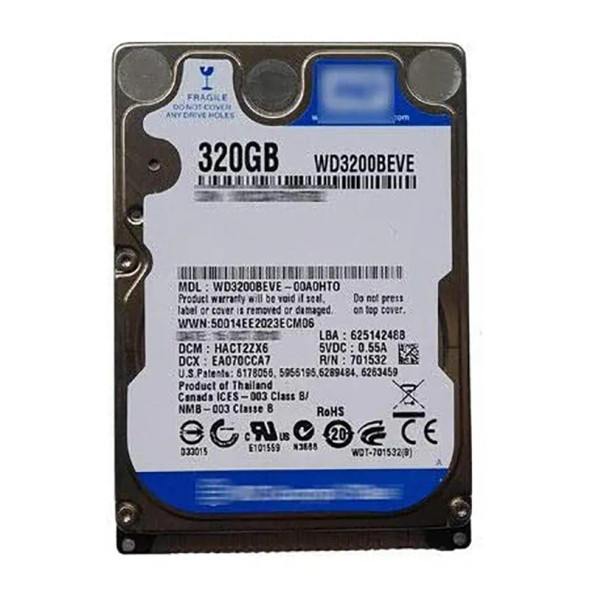 WD3200BEVE - Western Digital Scorpio Blue 320GB 5400RPM PATA 8MB Cache (RoHS) 2.5-inch Hard Drive