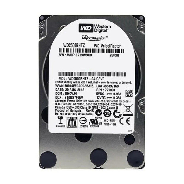 WD2500BHTZ - Western Digital VelociRaptor 250GB 10000RPM SATA 6Gb/s 64MB Cache (RoHS) 2.5-inch Hard Drive