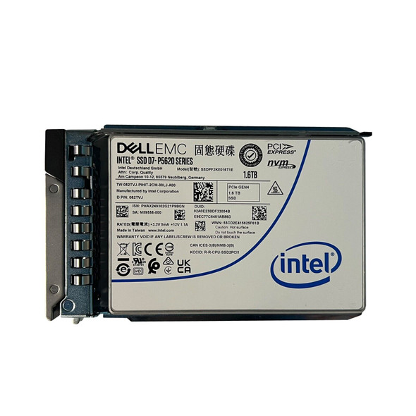 82TVJ - Dell 1.6TB Triple-Level Cell PCI Express NVMe 4.0 Mixed Use U.2 2.5-inch Solid State Drive For PowerEdge
