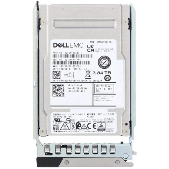 FXYGR - Dell 3.84TB SAS 12Gb/s Triple-Level Cell Mixed Use 2.5-inch Solid State Drive