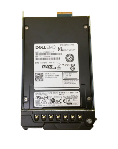 KP4HG - Dell 7.68TB Triple-Level Cell PCI Express 5.0 x 4 Read Intensive Solid State Drive for Poweredge Server