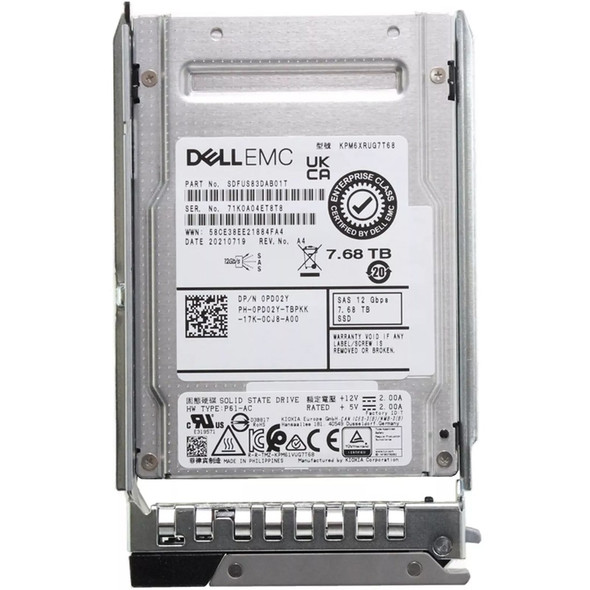 PD02Y - Dell 7.68TB SAS 12Gb/s Triple-Level Cell Read Intensive 2.5-inch Solid State Drive