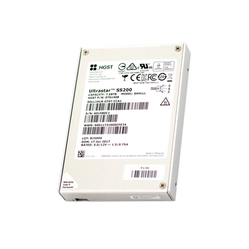 SDLL1HLR-076T-CCA1 - Hitachi Ultrastar SS200 7.68TB SAS 12Gb/s Multi-Level Cell Read Intensive (SE) 2.5-inch Solid State Drive