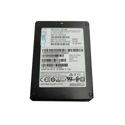 02PX542 - IBM 3.84TB SAS 12Gb/s Hot-Swappable Read Intensive 2.5-inch Solid State Drive with Tray