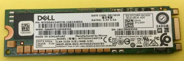 MTFDDAV240TCB-1AR1ZABDA - Micron 240GB SATA III 6Gb/s TLC M.2 2280 Solid State Drive