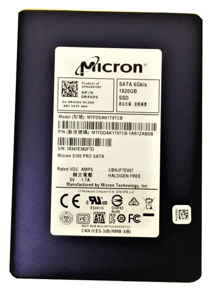 MTFDDAK1T9TCB-1AR1ZABDB - Micron 5100 Pro 1.92TB SATA 6Gb/s Mixed Use TLC 2.5-inch Solid State Drive