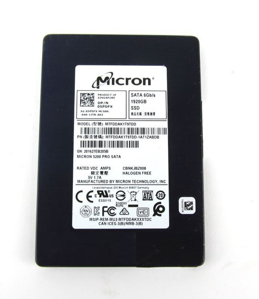 MTFDDAK1T9TDD-1AT1ZABDB - Micron 5200 Pro 1.92TB SATA III 6Gb/s 3D NAND TLC 2.5-inch Solid State Drive