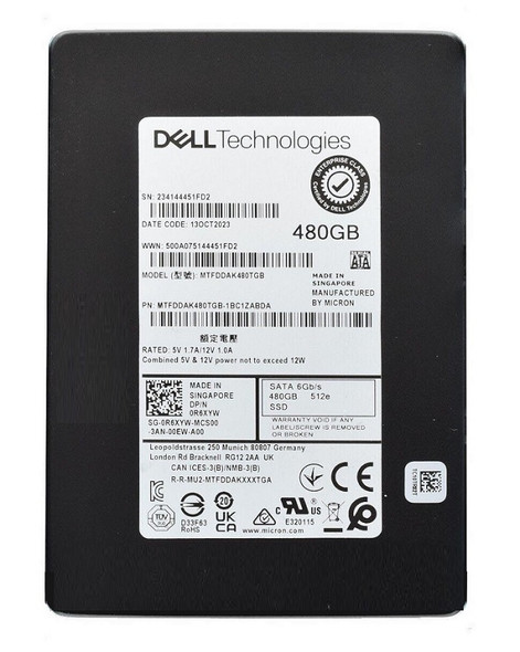 MTFDDAK480TGB-1BC1ZABDA - Micron 5400 Max 480GB SATA 6Gb/s Triple-Level Cell SFF 2.5-inch Solid State Drive Dell Oem