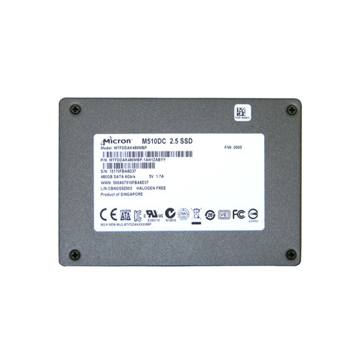 MTFDDAK480MBP-1AN1ZABYY - Micron RealSSD M510DC 480GB SATA 6Gb/s Multi-Level Cell 2.5-inch Solid State Drive