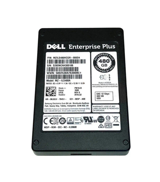 MZ-ILS480A - Samsung PM1633 480GB SAS 12Gb/s Read Intensive TLC 2.5-inch Solid State Drive