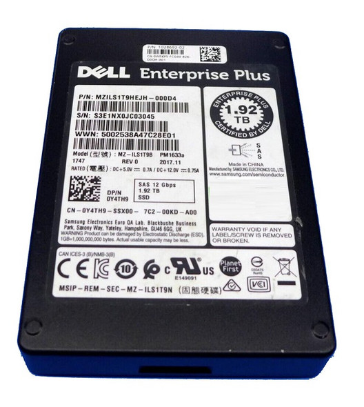 MZILS1T9HEJH-000D4 - Samsung PM1633a 1.92TB Triple-Level-Cell SAS 12Gb/s Read Intensive 2.5-inch Solid State Drive Dell Oem
