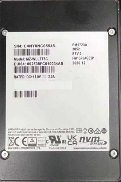 MZ-WLL15TC - Samsung PM1723B 15TB PCI Express NVMe 2.5-In Solid State Drive Emc Oem