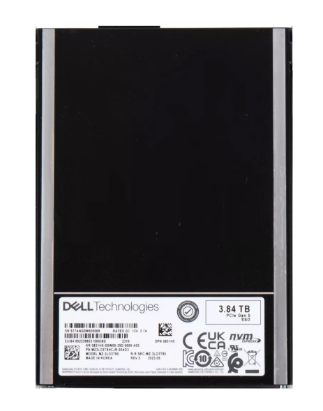 MZ3LO3T8HCJR-00AD3 - Samsung PM1743 3.84TB RI TLC Gen5 x4 NVMe E3.S Solid State Drive Dell Oem