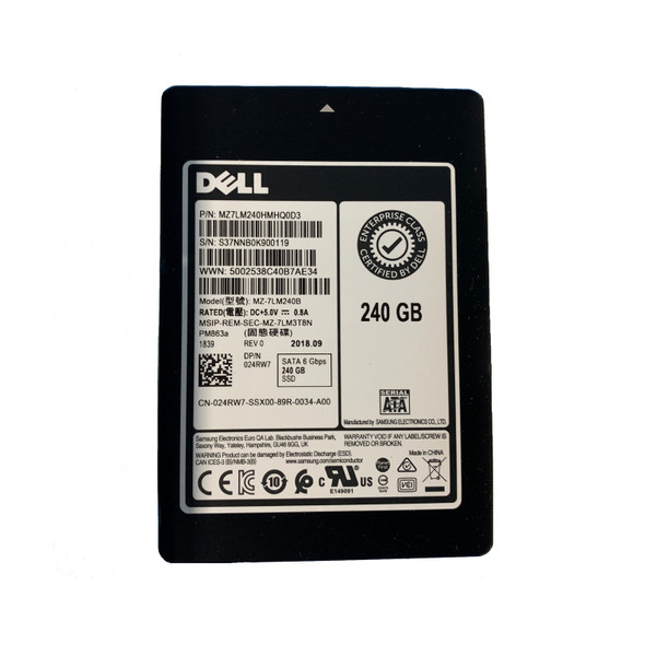 MZ7LM240HMHQ0D3 - Samsung PM863 Series 240GB SATA 6Gb/s Triple-Level Cell Read Intensive 2.5-inch Solid State Drive Dell Oem