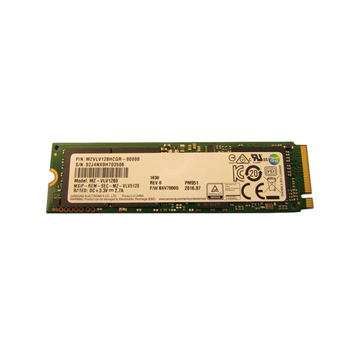 MZ-VLV1280 - Samsung PM951 Series 128GB PCI-Express Gen 3.0 X4 NVMe TLC M.2 2280 Solid State Drive