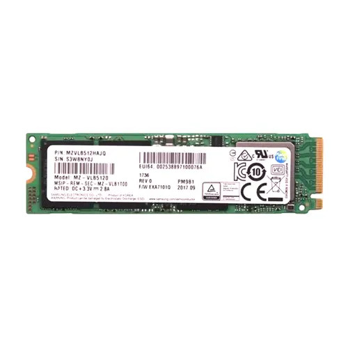 MZVLB512HAJQ00H7 - Samsung PM981 512GB Triple-Level-Cell PCI Express NVMe 3.0 x4 M.2 Solid State Drive
