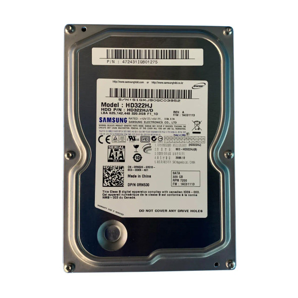 RN530 - Dell 320GB 7200RPM SATA 3.5-inch Hard Drive