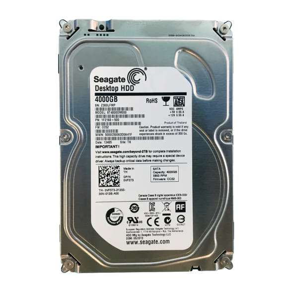 VF3T3 - Dell 4TB 5900RPM SATA 6Gb/s 64MB Cache 3.5-inch Hard Drive