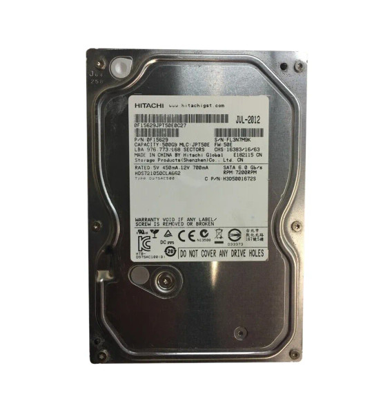 0F15629 - HGST Deskstar 7K1000.C 500GB 7200RPM SATA 6Gb/s 16MB Cache 3.5-inch Hard Drive