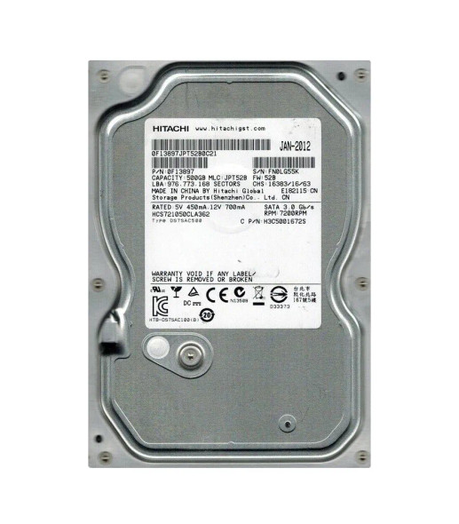 0F13897 - HGST Deskstar 7K1000.C Series 500GB 7200RPM SATA 3Gb/s 16MB Cache 3.5-inch Hard Drive
