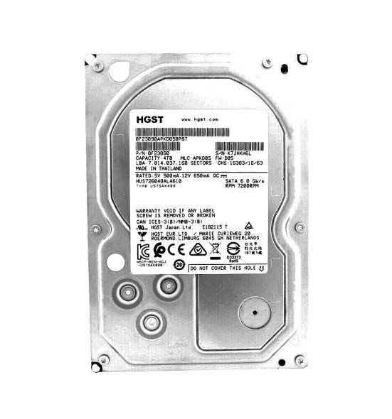HUS726040ALA610 - HGST Ultrastar 7K6000 series 4TB 7200RPM SATA 6Gb/s Hot-Swappable 128MB Cache (512n) 3.5-inch Hard Drive