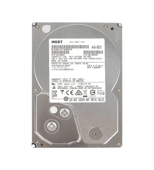 0F24807 - HGST Ultrastar A7K2000 Series 1TB 7200RPM SATA 6Gb/s 32MB Cache (512e) 3.5-inch Hard Drive