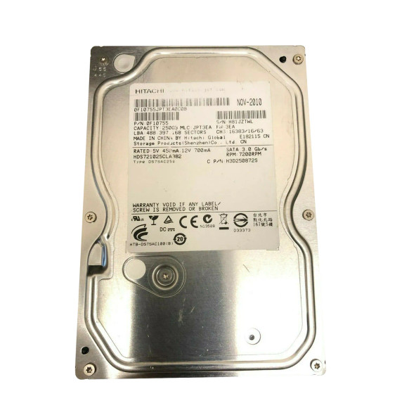 0F10755 - Hitachi 250GB 7200RPM SATA 3Gb/s 3.5-inch Hard Drive