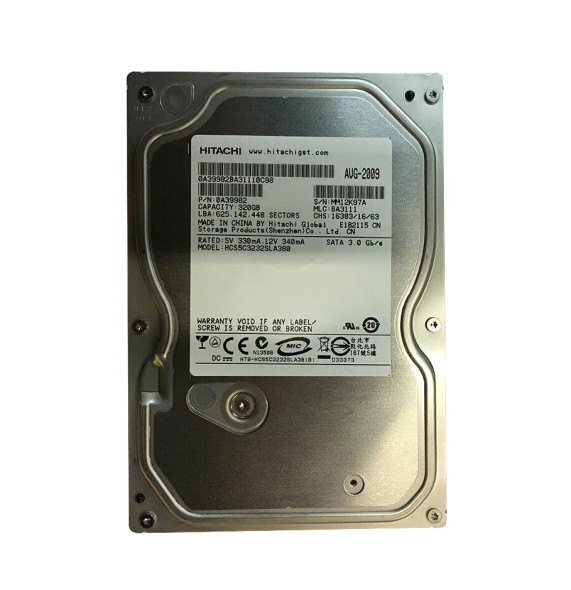 0A39982 - Hitachi CinemaStar 5K320 320GB 5400RPM 8MB Cache SATA 3Gb/s 3.5-inch Hard Drive