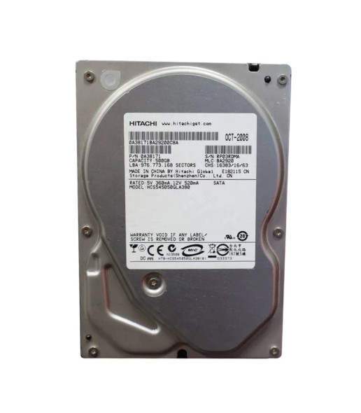 HCS545050GLA380 - Hitachi CinemaStar 5K500 Series 500GB 7200RPM SATA 3Gb/s 8MB Cache 3.5-inch Hard Drive