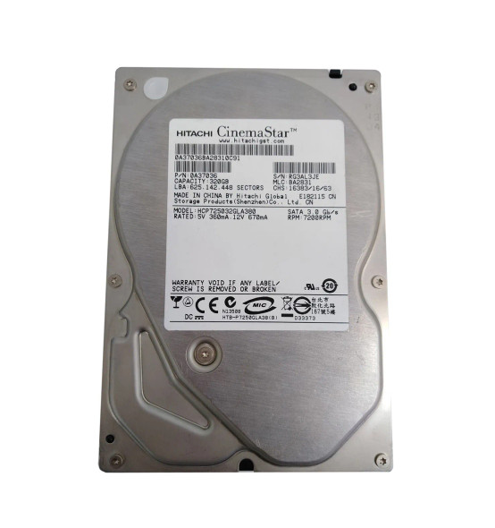 HCP725032GLA380 - Hitachi CinemaStar P7K500 320GB 7200RPM SATA 3Gb/s 8MB Cache 3.5-inch Hard Drive