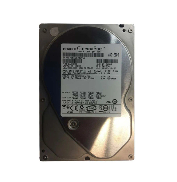 0A37031 - Hitachi CinemaStar P7K500 Series 250GB Ultra ATA/133 IDE (ATA-7) 7200RPM 8MB Cache 3.5-inch Hard Drive