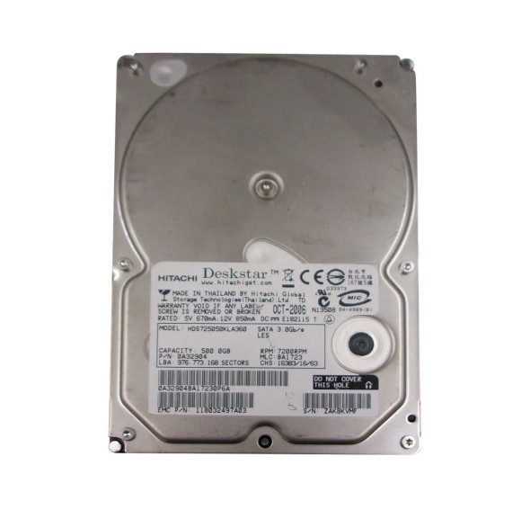 0A32904 - Hitachi Deskstar 500GB 7200RPM SATA 3Gb/s 3.5-inch Hard Drive