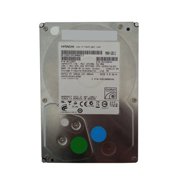HDS5C1010CLA382 - Hitachi Deskstar 5K1000 Series 1TB 5400RPM SATA 3Gb/s 8MB Cache 3.5-inch Hard Drive