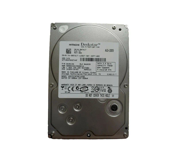 HDS721075KLA330 - Hitachi Deskstar 7K1000 Series 750GB 7200RPM SATA 3Gb/s 32MB Cache (512) 3.5-inch Hard Drive